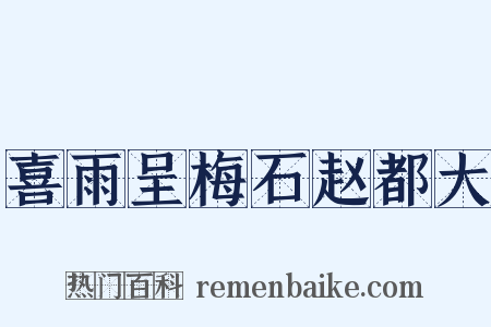 喜雨呈梅石赵都大是什么意思的图片